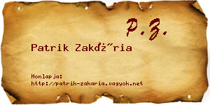 Patrik Zakária névjegykártya